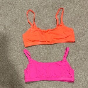SKIMS Orange and Pink Bandeau Set